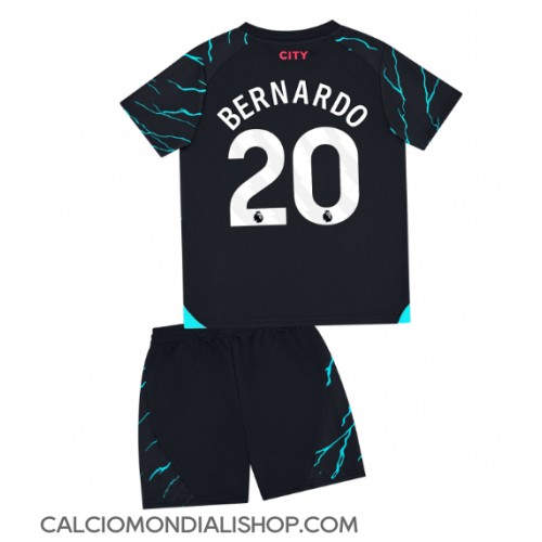 Maglie da calcio Manchester City Bernardo Silva #20 Terza Maglia Bambino 2023-24 Manica Corta (+ Pantaloni corti)
